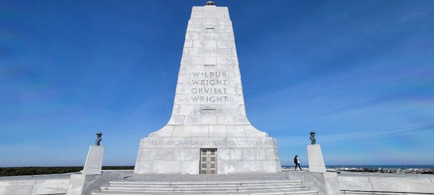 The Wright Brothers National Memorial monument at Kill Devil Hills, North Carolina